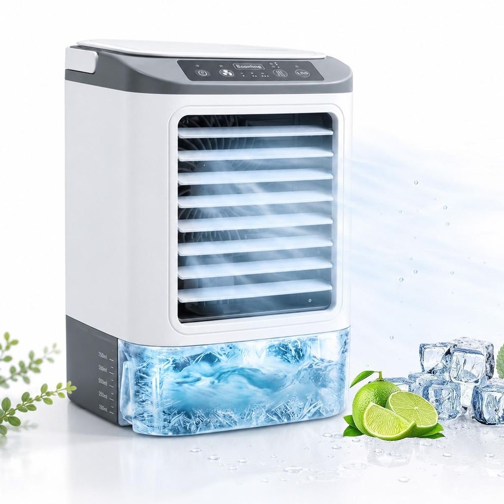 Tragbarer Luftkühler mit 900 ml Wassertank,Mini Ventilator, Produktbild 
