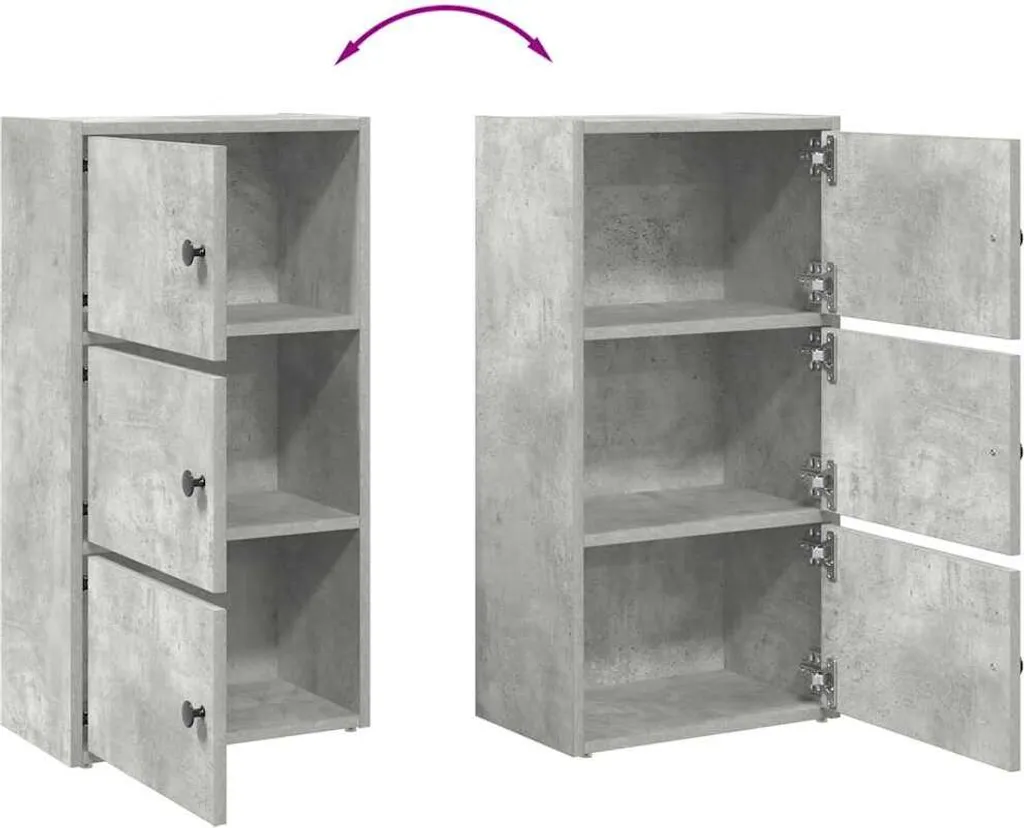 Libreria Moderna SYFAX Grigio Cemento - Eleganza e Ordine in 40 cm - 7