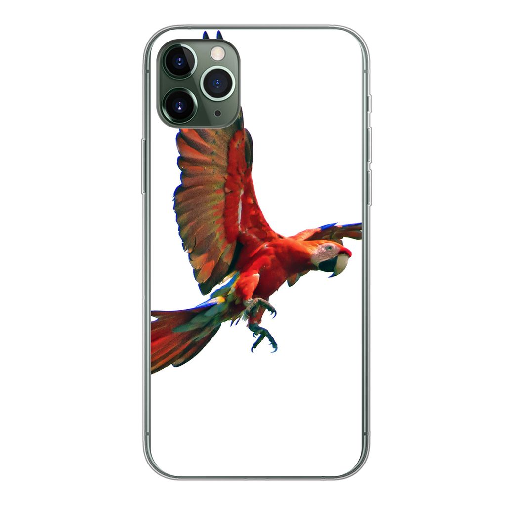 MuchoWow Handyhülle Schutzhülle Hülle für iPhone 11 Pro Max Ara - Vogel - Porträt Silikon Softcase Handy Hülle - Schutz