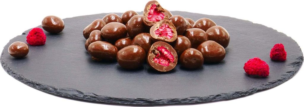 Himbeeren gefriergetrocknet mit Vollmilch-Schokolade: 250g Produktbild 