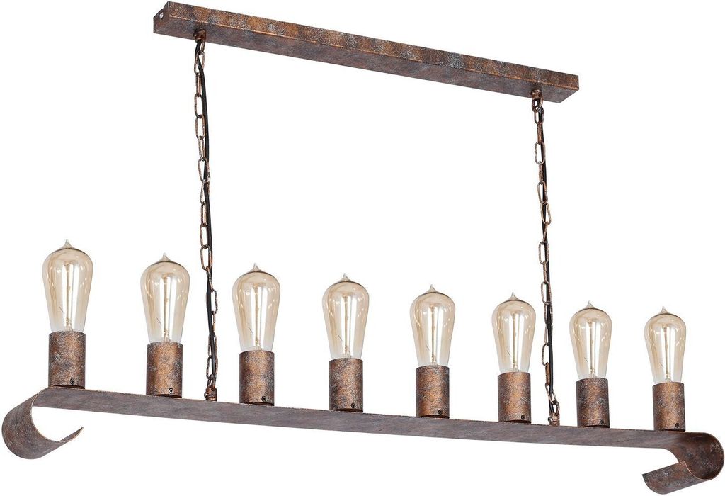 Lange Hängelampe Vintage Design L:98cm aus Metall in Rost TOM Für Esstisch Esszimmer Pendelleuchte