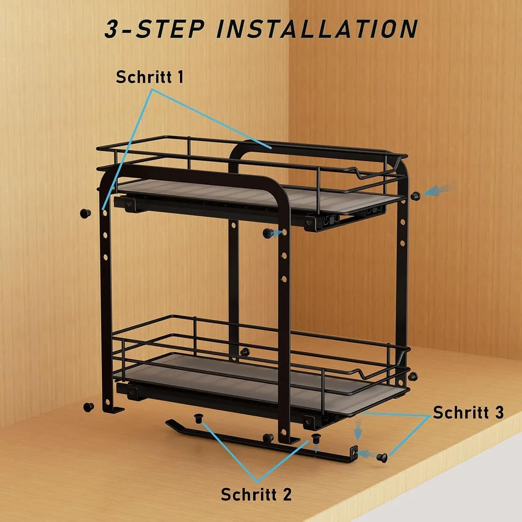 Étagère à épices extensible robuste - Support métal 2 niveaux modulable - 6