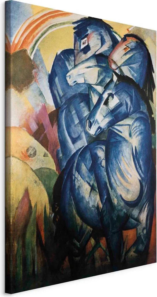 Quadro su tela italiano - La torre dei cavalli blu (Franz Marc) 80x120 cm Riproduzioni l-F-10561-b-a
