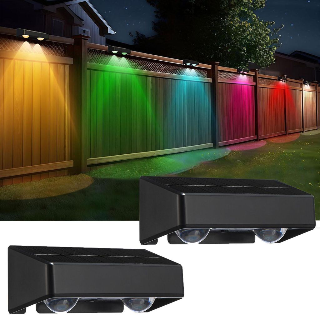 2 Stück LED Solarlampe für Außen, 2 LEDs Solarleuchte Außen Produktbild 
