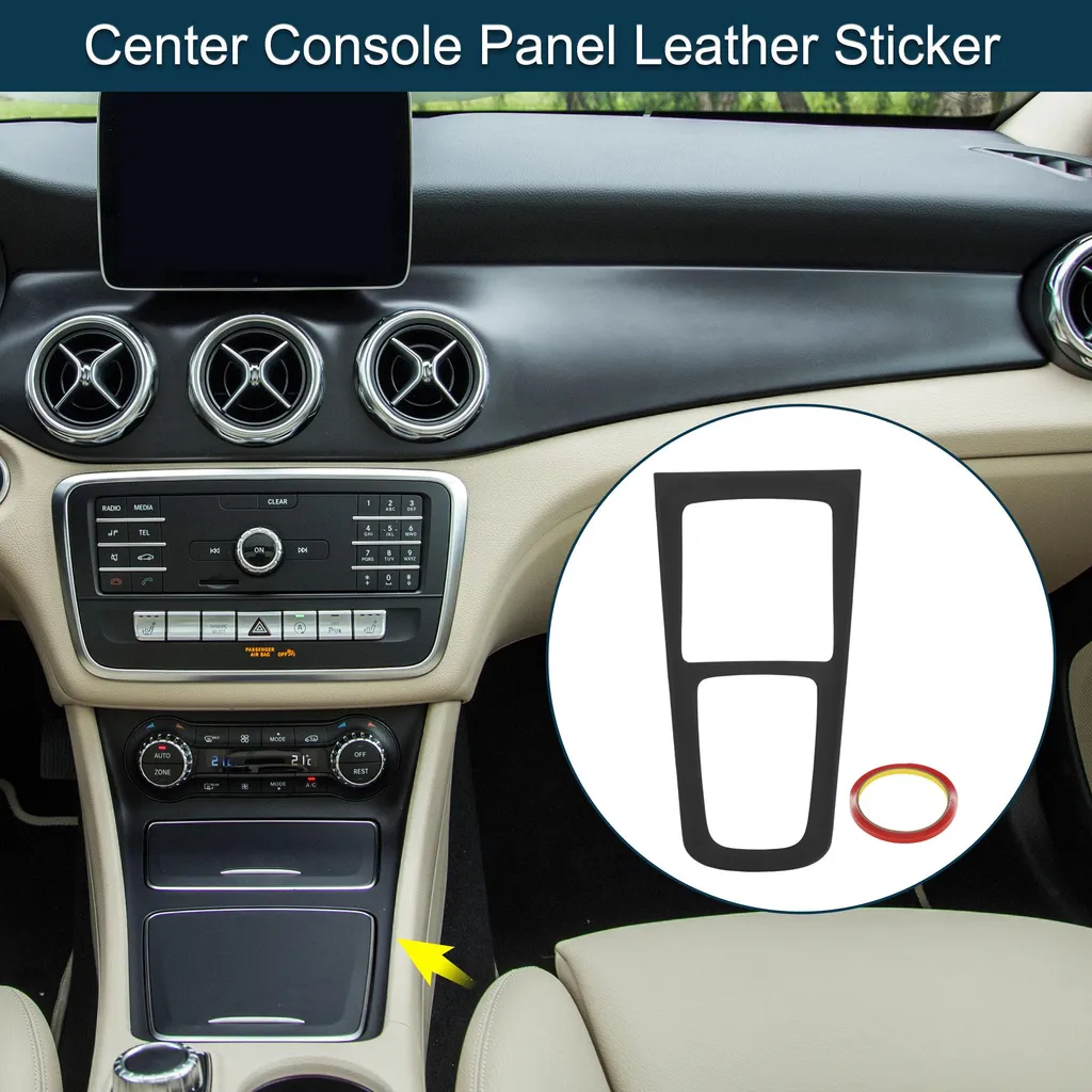 Protection Console Centrale Simili Cuir Noir Mat Mercedes GLA GLB 2024