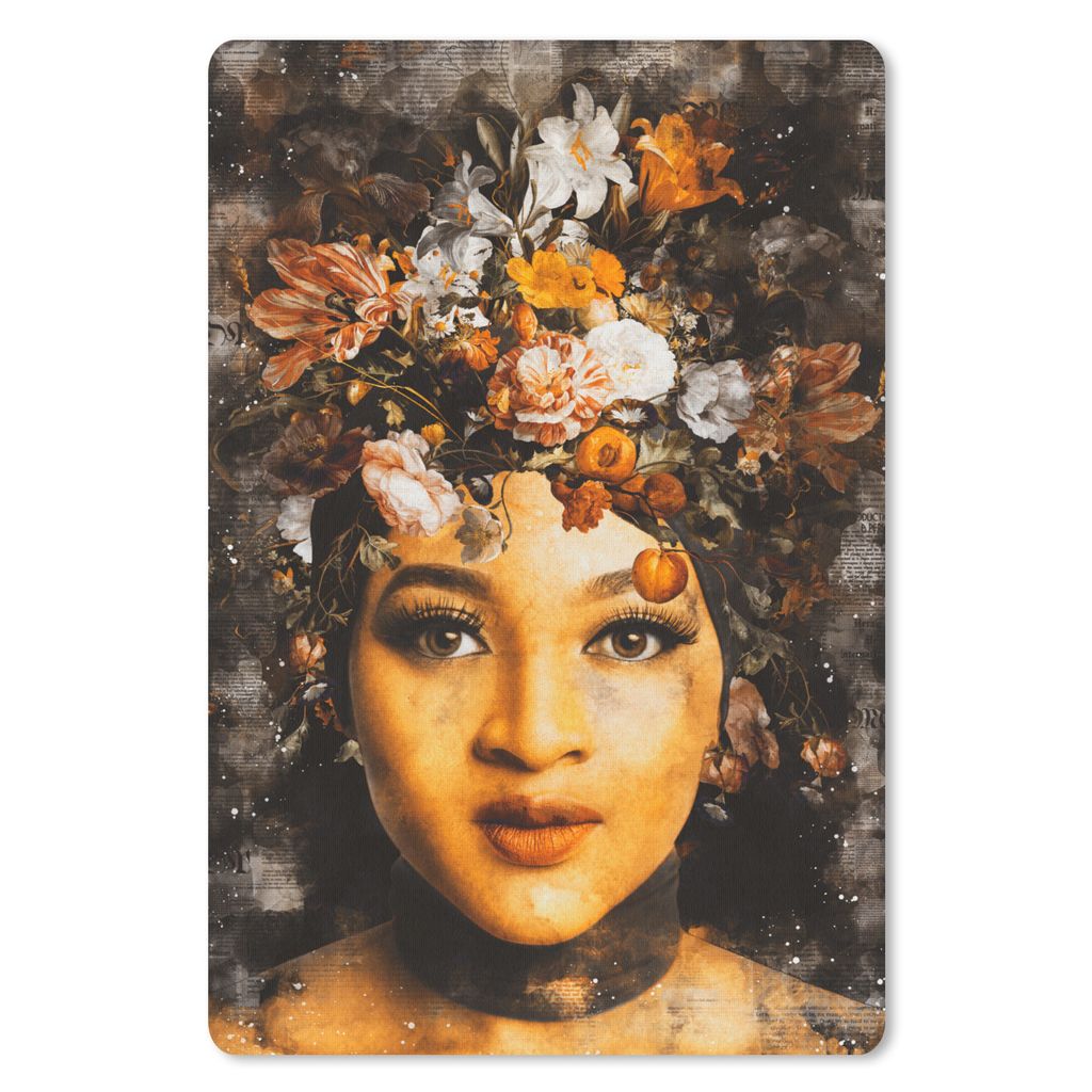 MuchoWow Mauspad Mousepad Frauen - Blumen - Farbe 40x60 cm - Mousepads - Maus Mat - Pad - Mausunterlage - Schreibtisch Accesoire