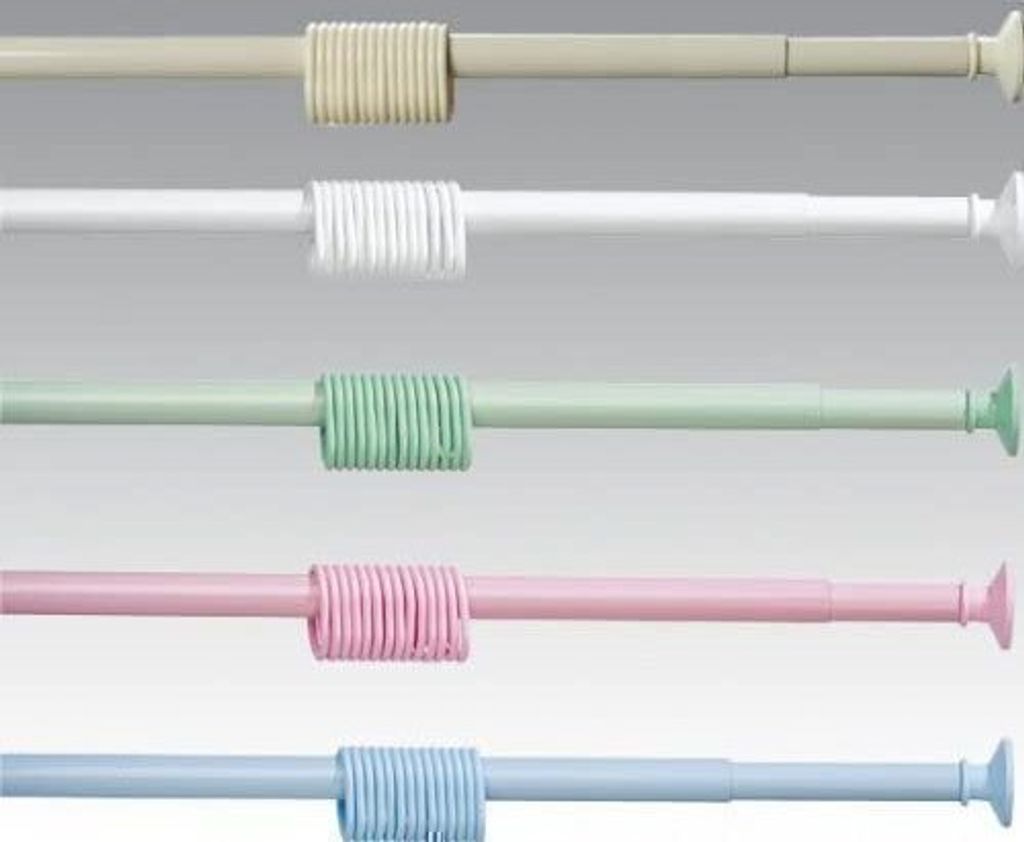 LiKeKa Duschvorhangstange beige 160-270 cm Ausziehbar aus Aluminium, Gardinenstange ohne Schrauben&Bohren verstellbar für Dusche&Badewanne