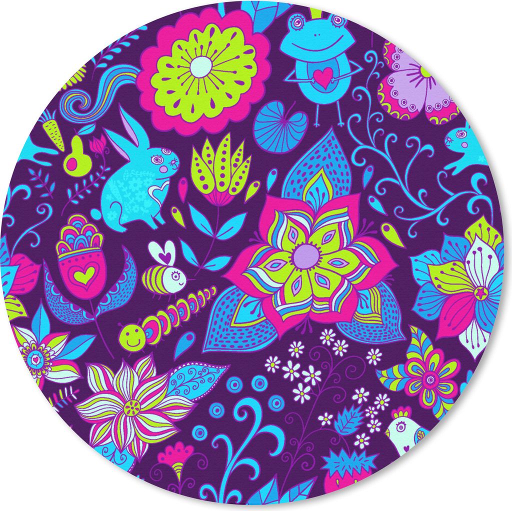 MuchoWow Mauspad Mousepad Mädchen - Kaninchen - Rosa - Muster - Mädchen - Kinder - Kinder 50x50 cm - Mousepads - Maus Mat - Pad - Mausunterlage...