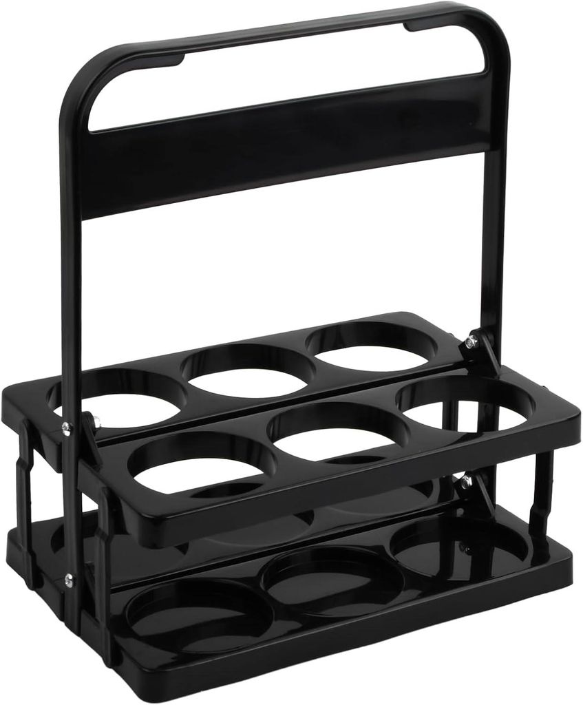 Zusammenklappbarer Flaschenhalter aus Kunststoff – fasst 6 Flaschen – ideal für Bier, Wein – für Grillabende, Picknicks oder Partys