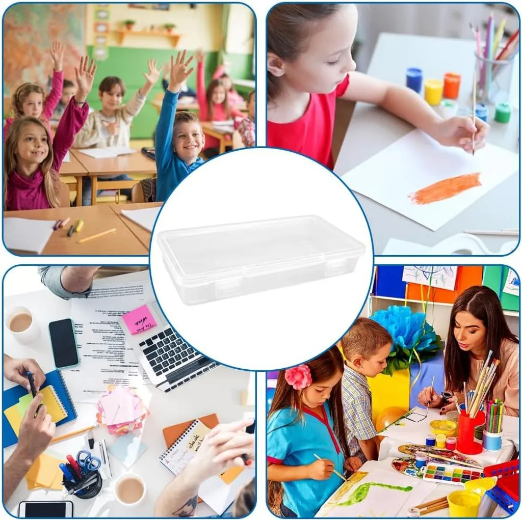 Boîtes de rangement pour crayons empilables - Set de 4 bacs robustes