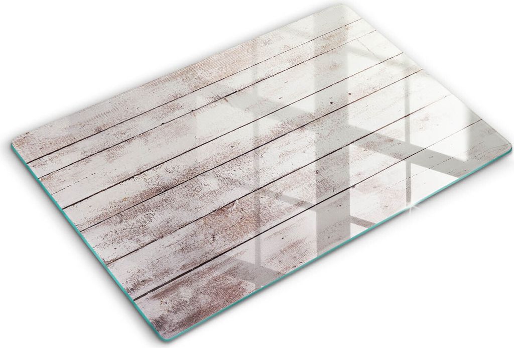 Glasschneideplatte - Herdabdeckplatte - 80x52 cm -Schneidebrett - Spritzschutz -Alte Holzbretter