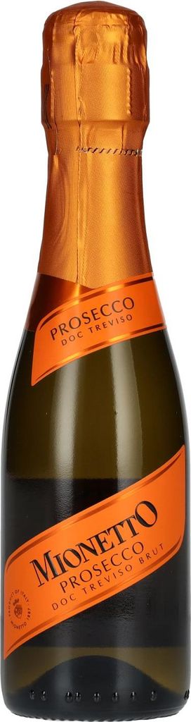 A small bottle of Mionetto Prosecco DOC Treviso Brut.