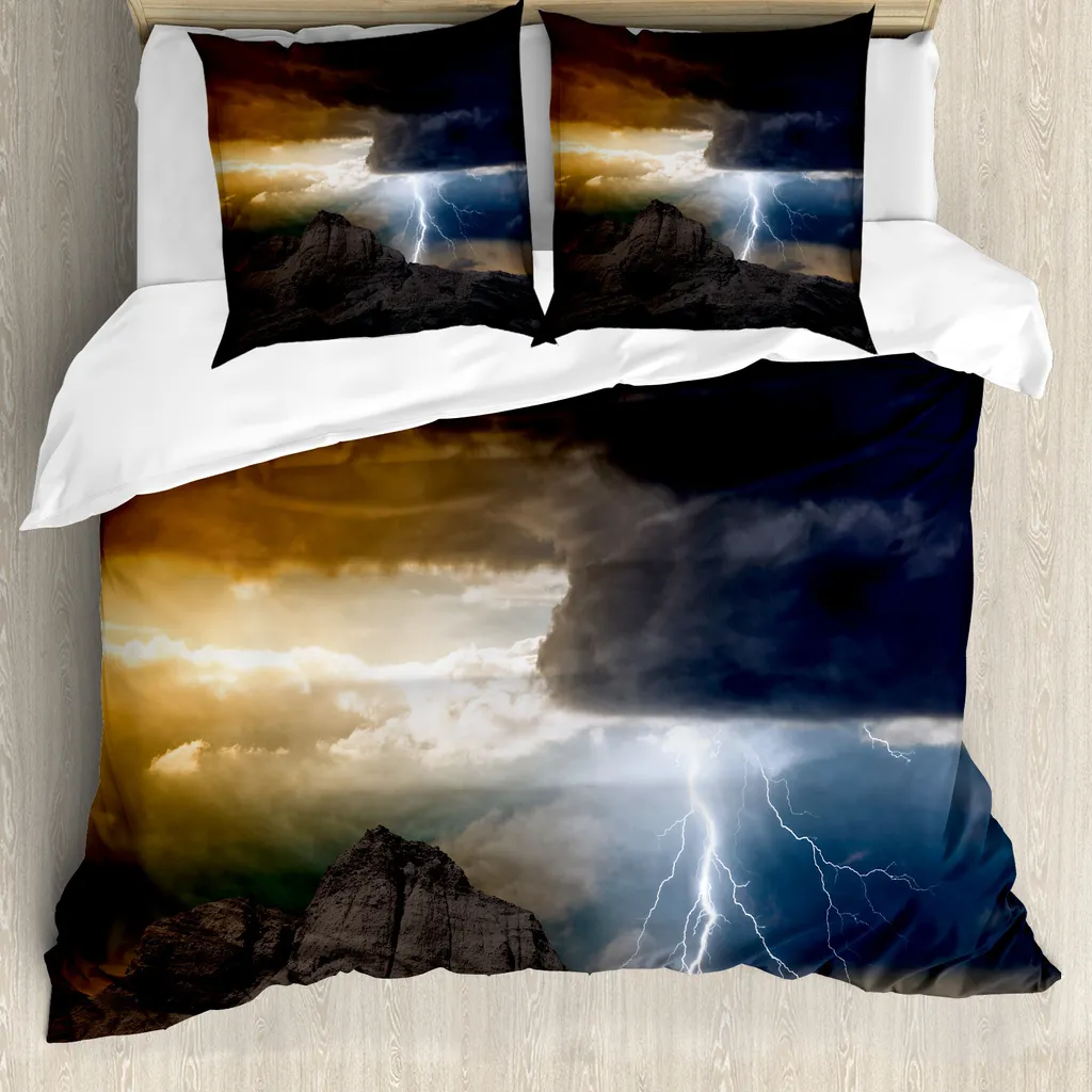 Offerta Copripiumino ABAKUHAUS 155x220 Antiacaro - Montagna e Nuvole