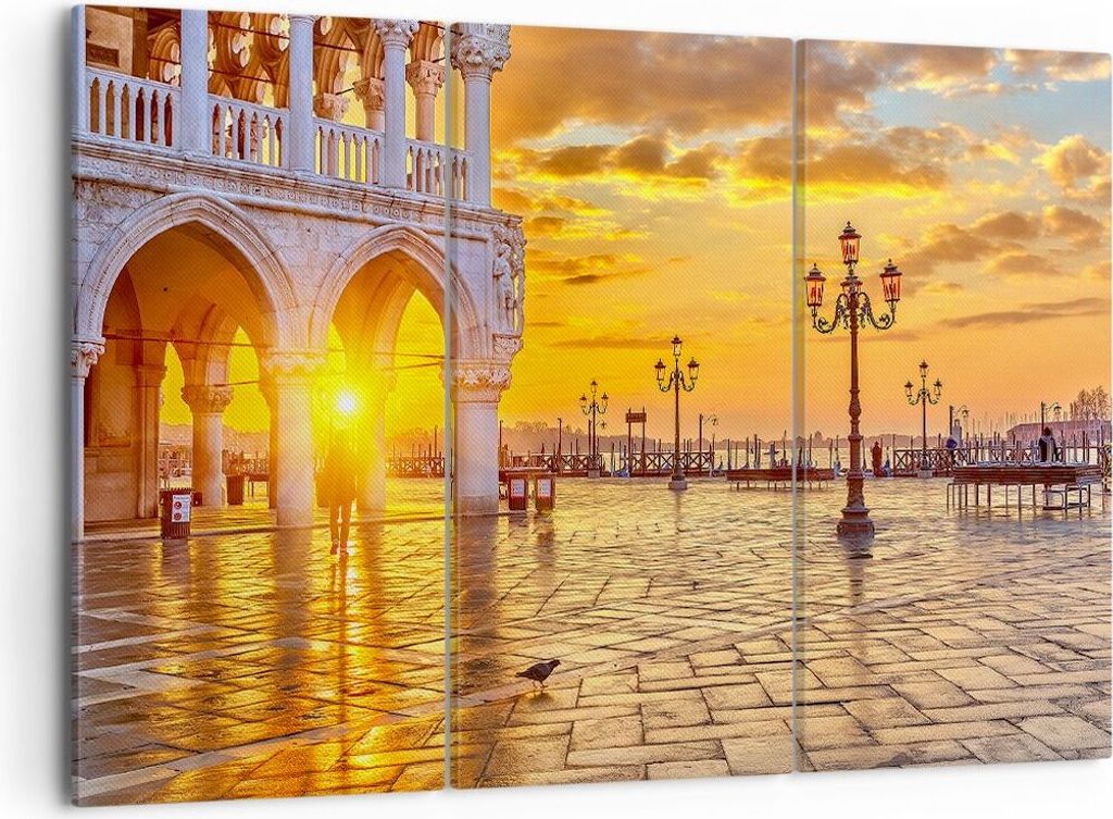 Bild auf Leinwand - Leinwandbild - Venedig Stadt - 105x70cm - Wand Bild - Wanddeko - Wandbilder - Leinwanddruck - Bilder - Kunstdruck - Wanddekorat...