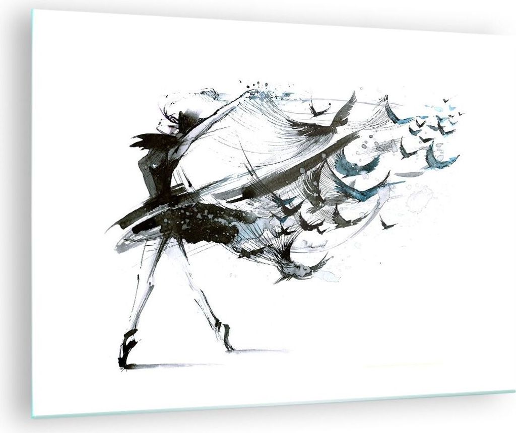 Bilder auf glas - Tanz eine Frau Ballett Aktivität - 70x50cm - Glasbilder - Wandbilder - Kunstdruck - zum Aufhängen bereit - Wanddekoration aus G...