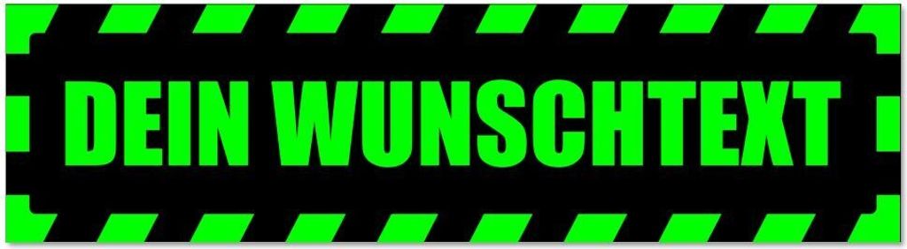 Kiwistar - Autoaufkleber - Grün - Schwarz - 45 x 12 cm - Dein Wunschte x t gestreift - Hinweis Aufkleber Sticker für Auto, Kfz, Fahrrad, PKW, LKW