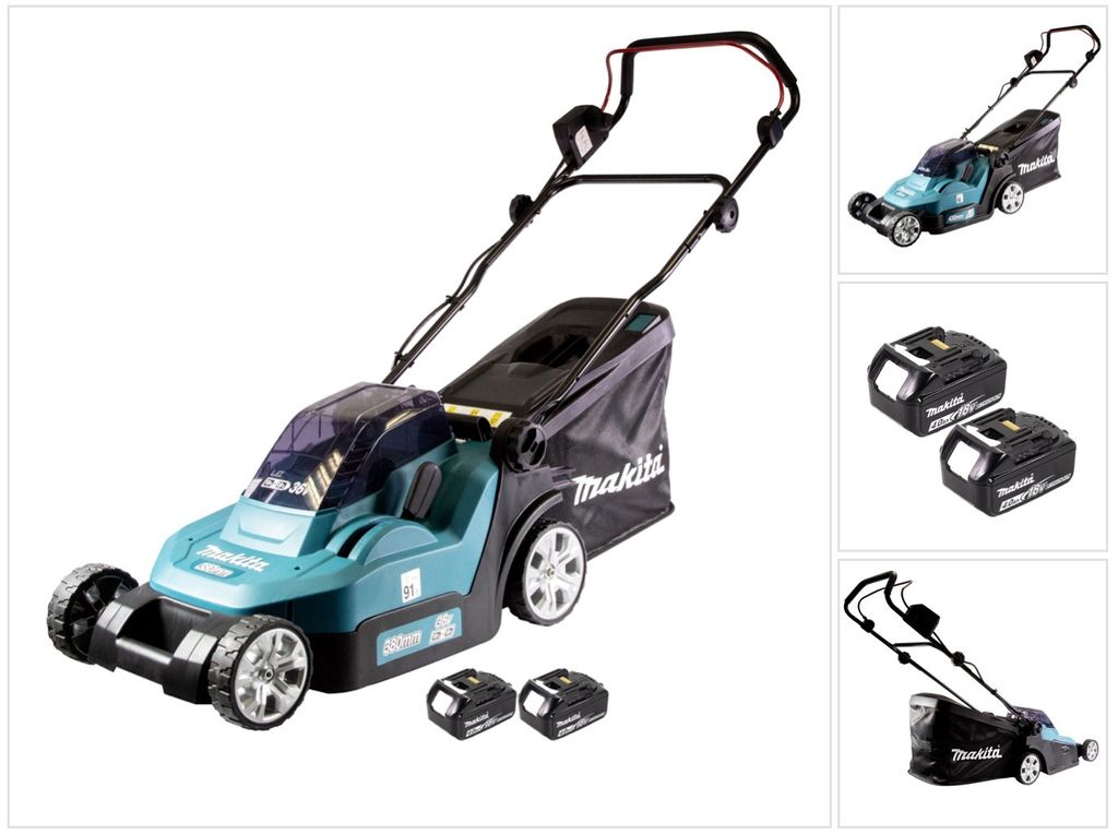 Makita DLM 432 M2 Akku Rasenmäher 36 V ( 2x 18 V ) 43 cm Produktbild 