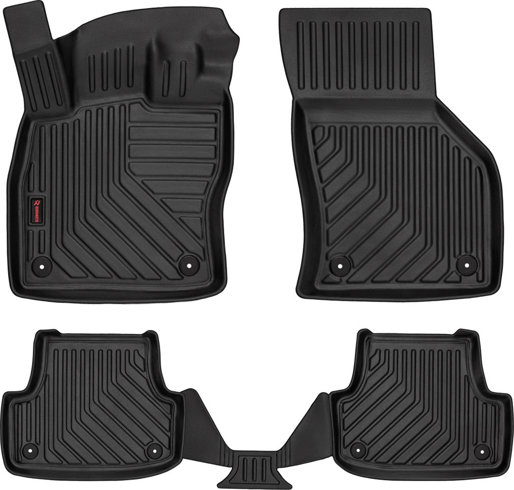 3D Gummimatten passend für Audi A3 8V schrägheck 5-türig, cabrio (2012-) – Schwarz, hoher Rand, 4-tlg Set