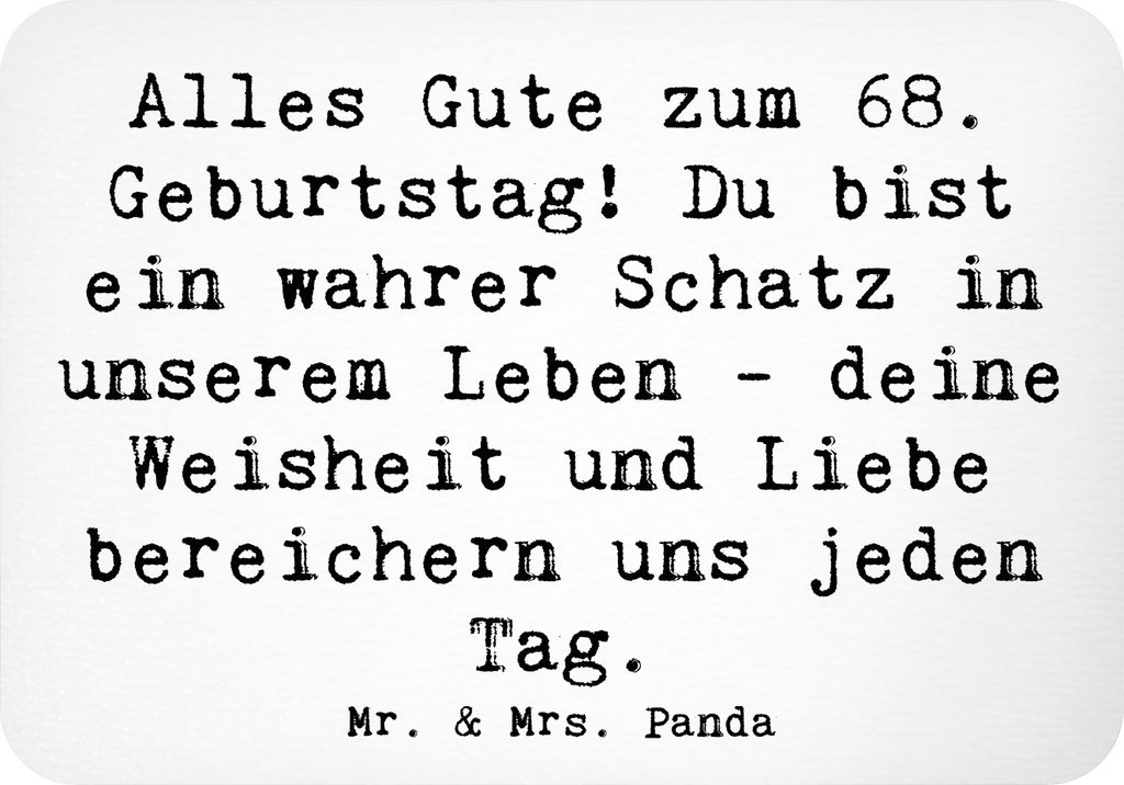 Mr. & Mrs. Panda magnet Spruch 68. Geburtstag Schatz - Weiß - Geschenk, tafelmagnet, Familie, Meilenstein, Wertschätzung, Kühlschrankmagnet, haf...