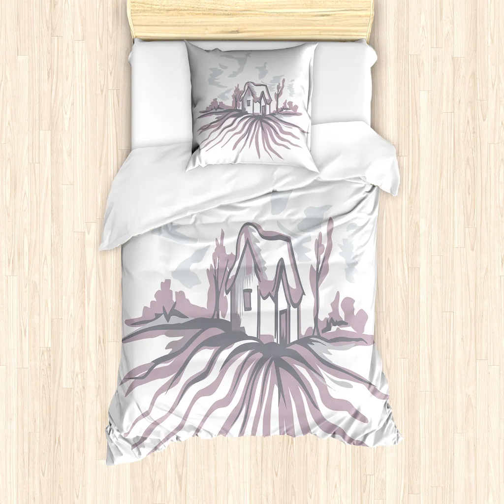 Set Letto ABAKUHAUS 135x200 Country Olandese Bianco Grigio Rosa