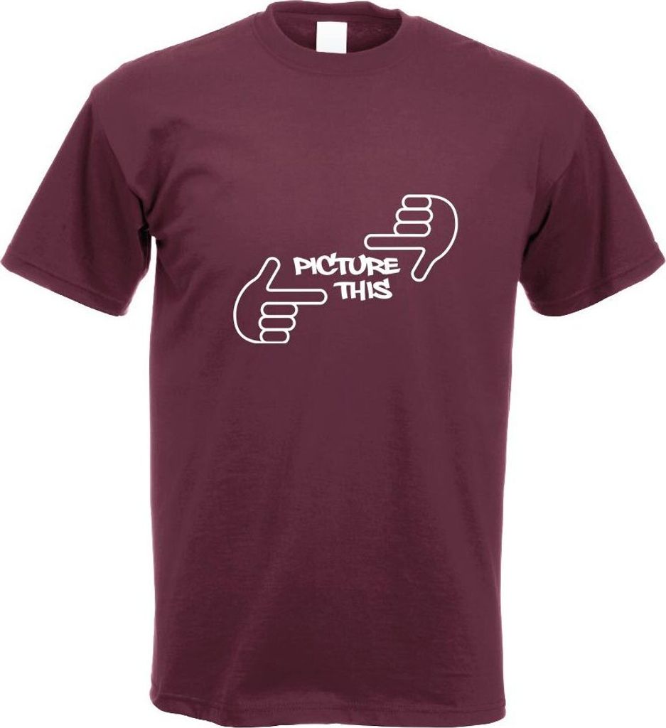 Kiwistar - T-Shirt - Burgund - Picture This Motiv Bedruckt Funshirt Design Print - mit Motiv Bedruckt - Funshirt Design - Sport - Freizeit - Herren...