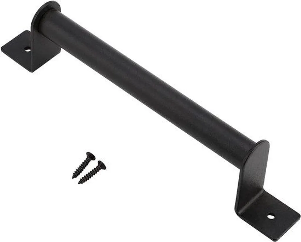 Poignée de porte coulissante pour porte de grange en bois - Acier Noir