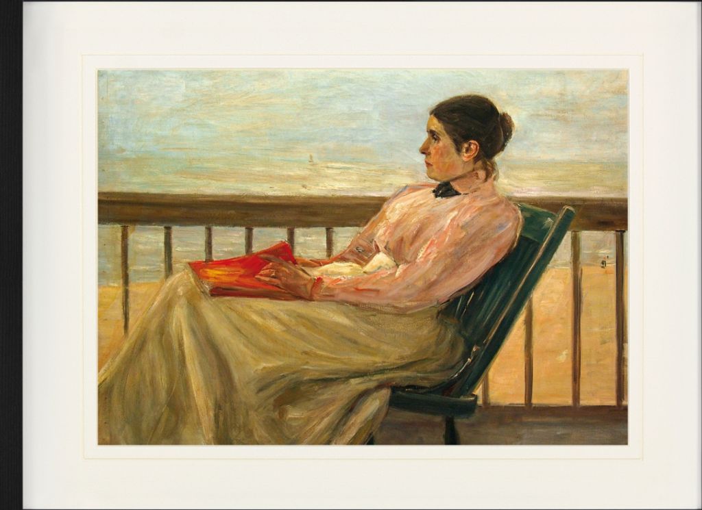 Max Liebermann Gerahmtes Bild Mit Edlem Passepartout | Wand-Bilder | Im Bilderrahmen - Martha Liebermann, Die Gattin Des Künstlers Am Strand 1895 ...