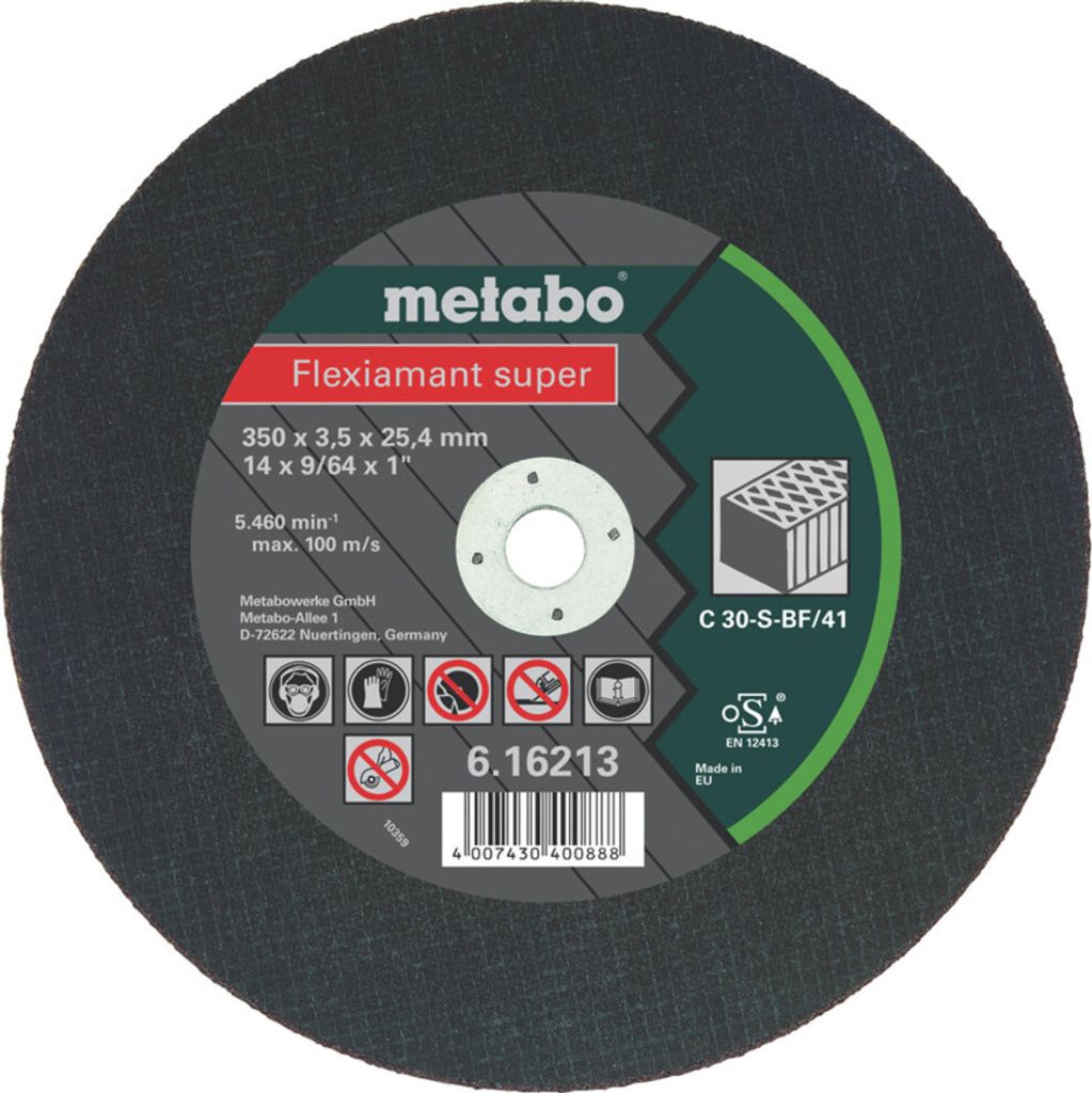 Metabo Flexiamant super 350x3,5x25,4 Stein, Trennscheibe, gerade Ausführung 10 Stk
