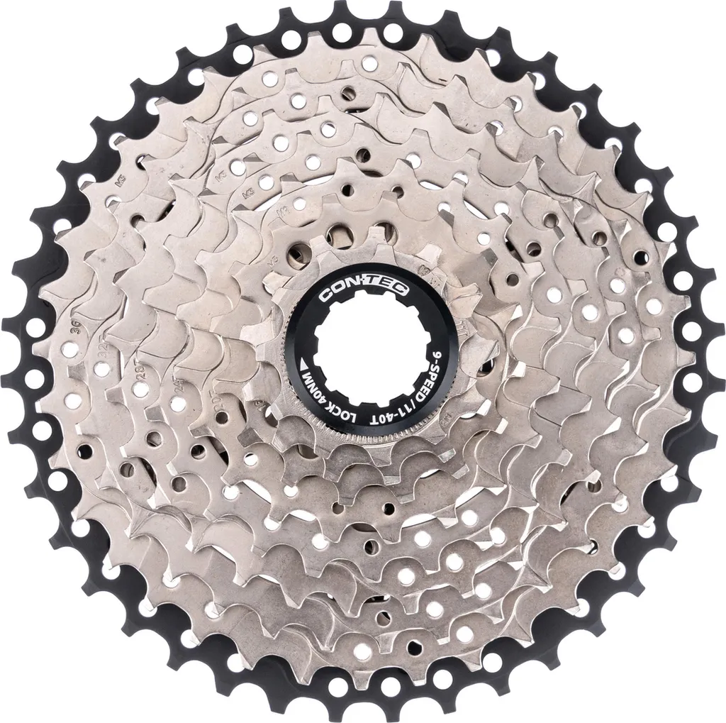 Cassette CONTEC Ct 9V 11-40 dents finition Sil/Schw robuste et fluide