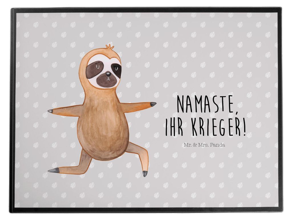 Mr. & Mrs. Panda malunterlage Faultier Yoga - Grau Pastell - Geschenk, Namaste, Schreibunterlage, Meditation, Deko, Unterlage Schreibtisch, bastelm...