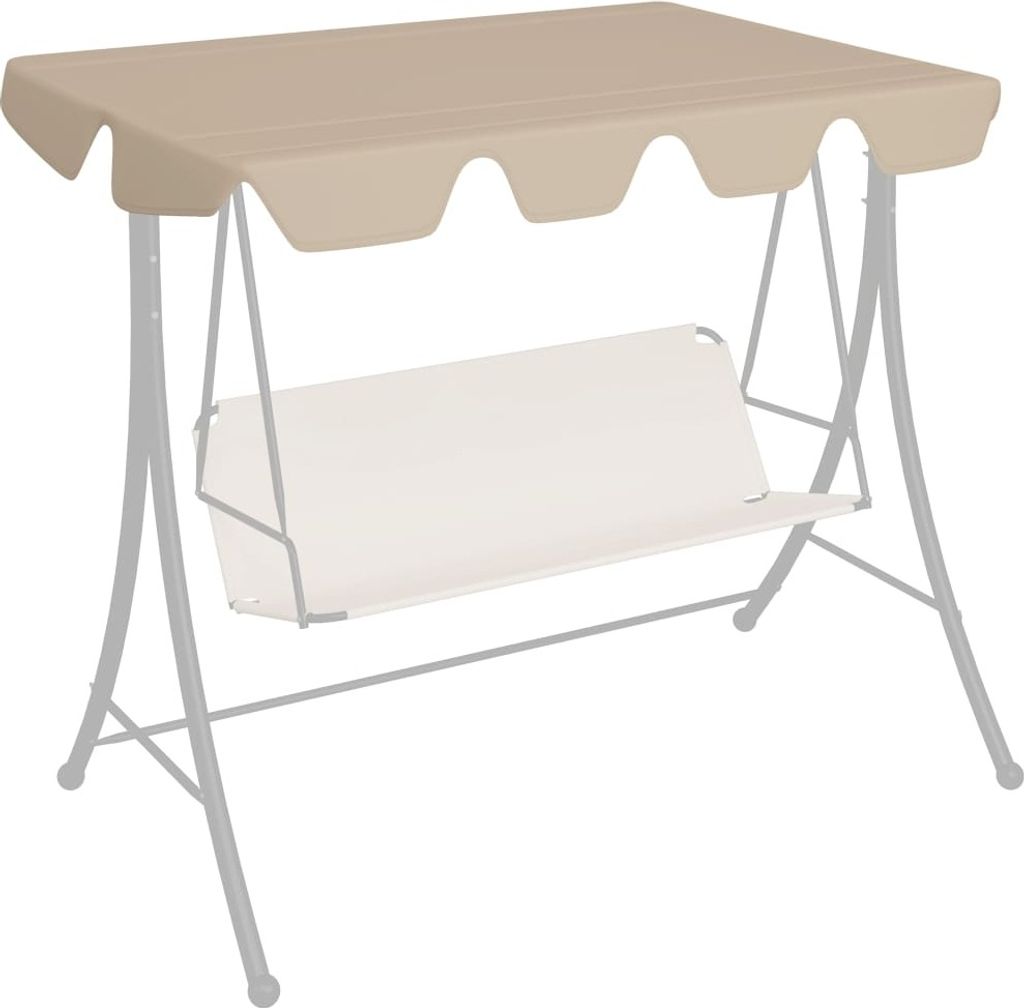 The Living Store Ersatzdach für Hollywoodschaukel Beige 150/130x70/105 cm