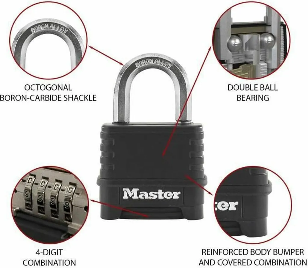 Serrure à code Master Lock M178EURD contre le vol et la rouille noire