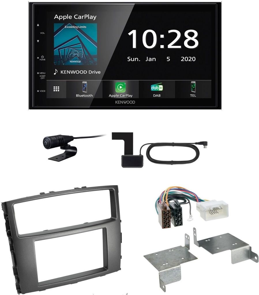 Kenwood DMX-5020DABS CarPlay USB MP3 Einbauset für Mitsubishi Pajero bis 2014