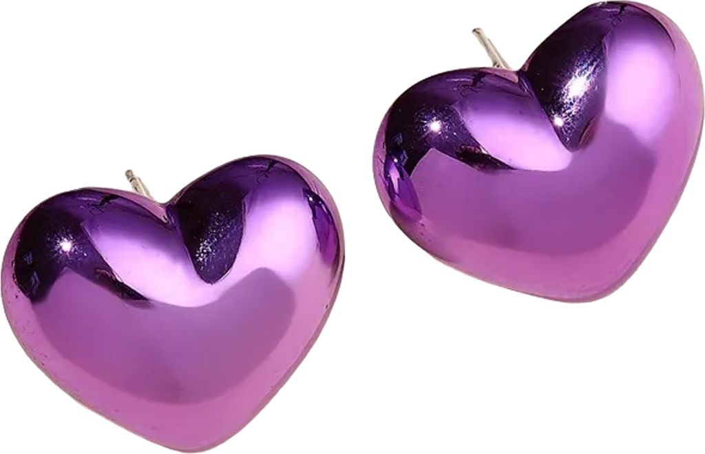 Adorable Lila Herz Ohrringe – Stilvolles Accessoire für jeden Anlass KP33379