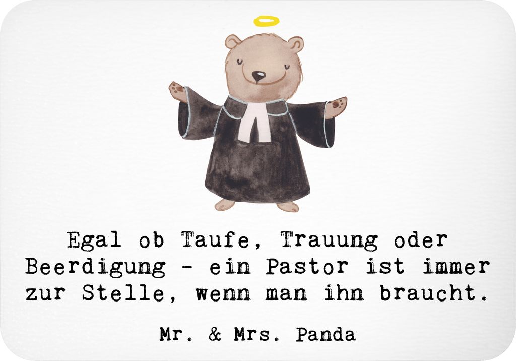 Mr. & Mrs. Panda magnet Pastor Begleiter - Weiß - Geschenk, Geschenke für Berufstätige, kirchliche Zeremonie, Beruf, Kühlschrankmagnet, kreativ...