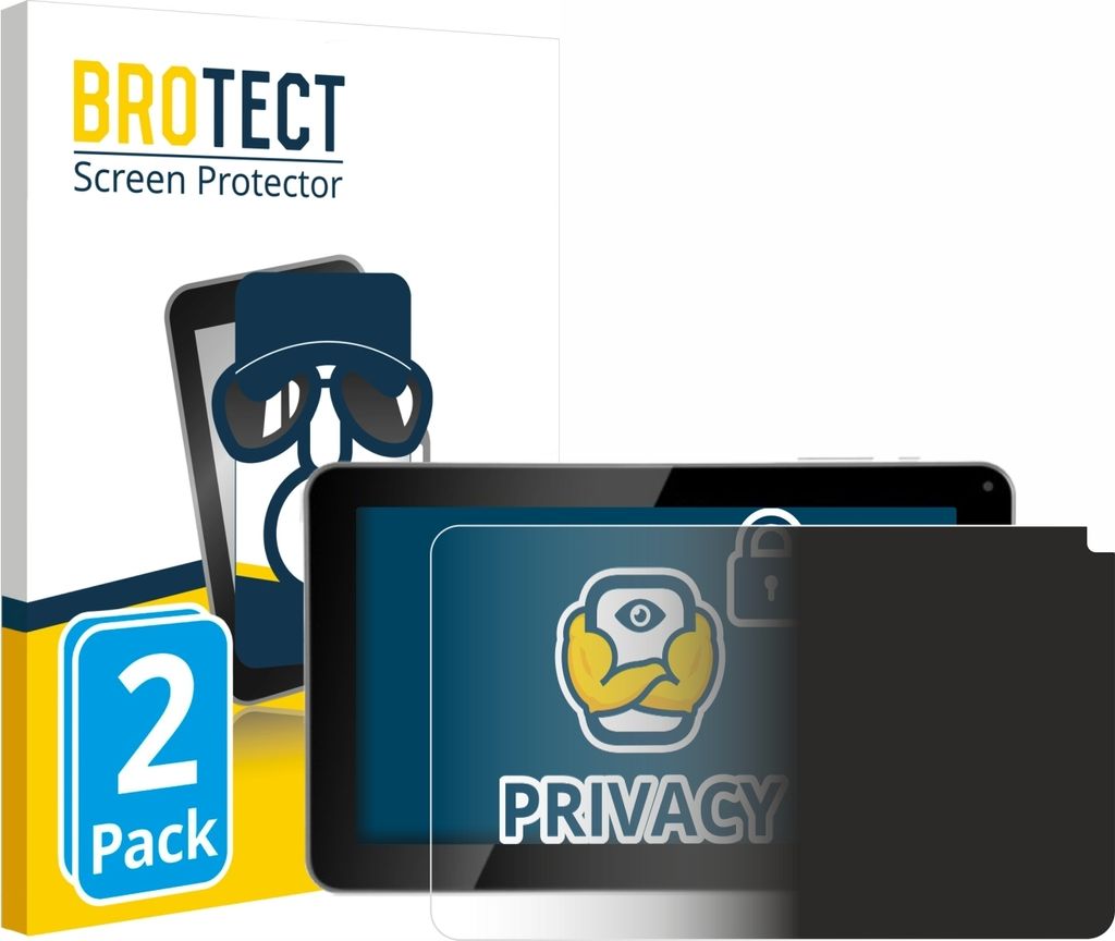 2x BROTECT Sichtschutzfolie für Kliver Klipad 9" Medium (2014) Anti-Spy Privacy Sichtschutz Blickschutz Folie Blaulicht-Schutz