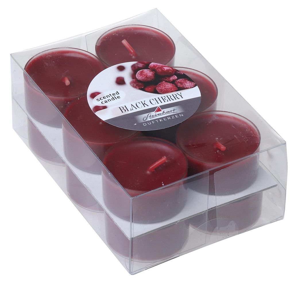 Duftteelichter im 12er Pack Black Cherry 18/38 mm ca. 4 h Produktbild 