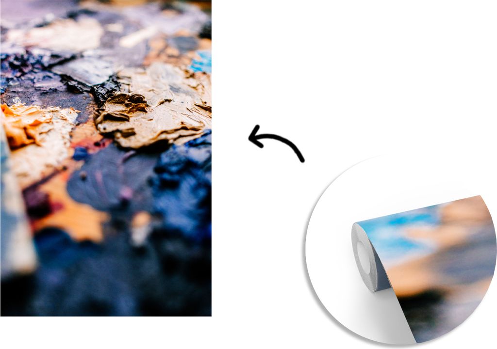 MuchoWow Fototapete für Wohnzimmer oder Schlafzimmer Wandtapete Vinyl Motivtapete Flockiges Öl Farbe - 150x220 cm - Wandbilder