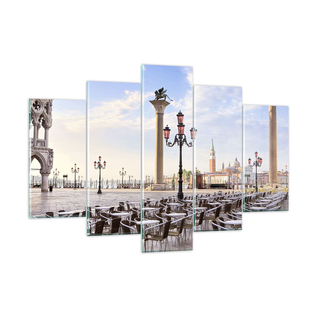 Bilder auf glas - Architektur Stadt Venedig - 150x100cm - Glasbilder - Wandbilder - Kunstdruck - zum Aufhängen bereit - Wanddekoration aus Glas - ...