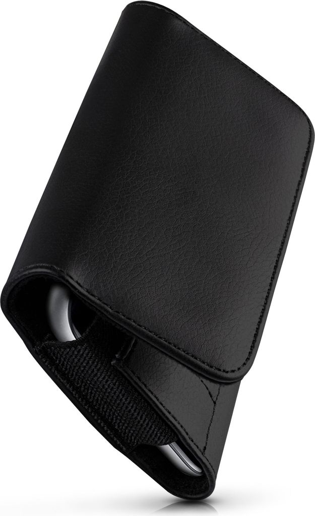 moex Handy Quertasche kompatibel mit Motorola One Hyper - Hülle mit Gürtelclip, Schwarz