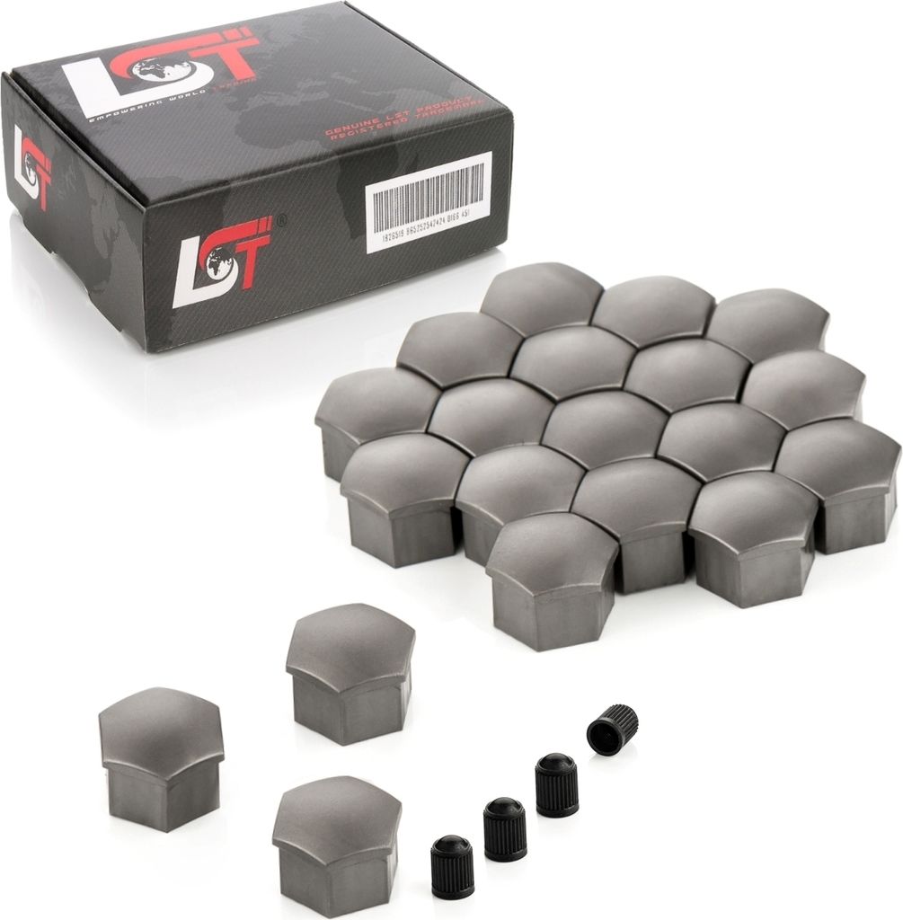 20x Radschrauben Abdeckkappen 17 mm grau für CITROEN PEUGEOT DACIA RENAULT