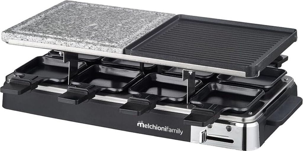 1200 W set per raclette 8 ciotole per raclette, termostato Immagine del prodotto 