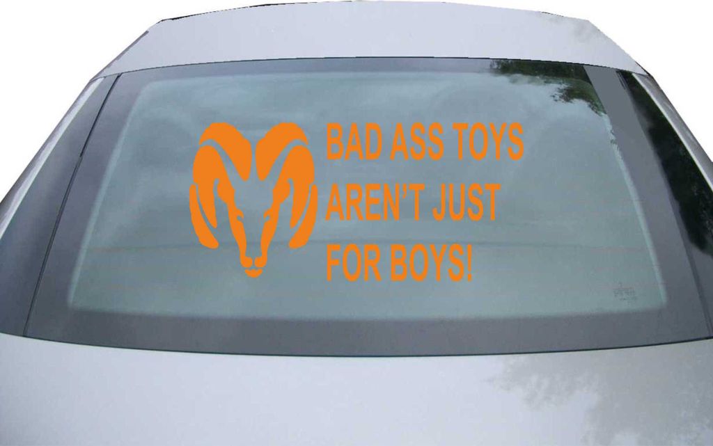 Indigos UG - Aufkleber Heckscheibe & Motorklappe DE6290 - orange - 600x285 mm - Bad Ass Toys Aren't Just For Boys - Auto Scheiben Fenster Heckklapp...