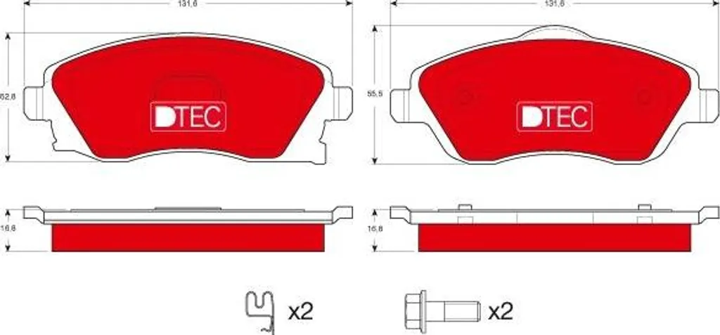 Plaquettes de frein sans sifflement TRW GDB1570DTE pour Opel 93176114