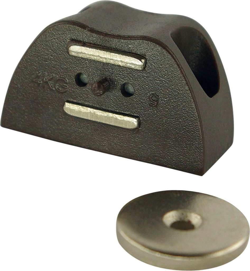 Magnetschnapper FA inkl. Gegenstück rund mit einem Schraubloch, HK 4kg, KS braun