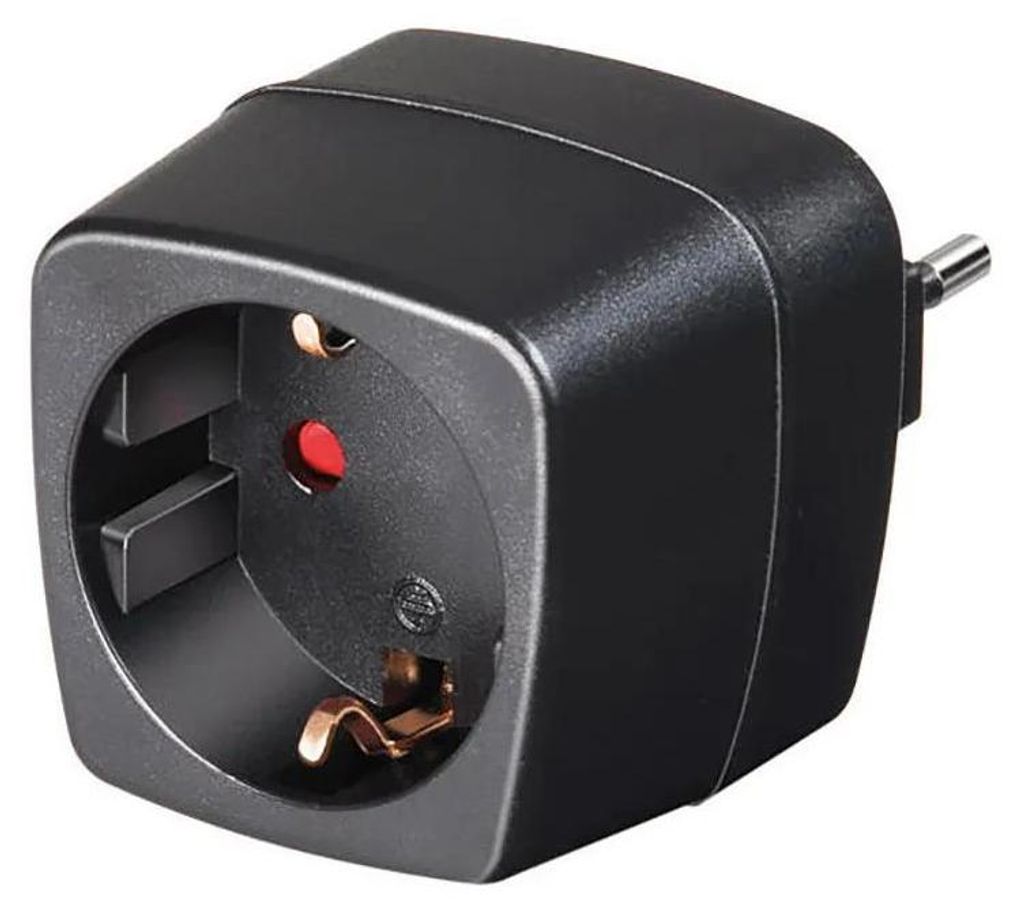 Adapter podróżny do gniazdek euro i włoskich - czarny Zdjęcie produktu 