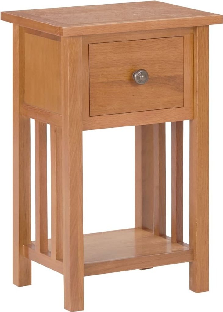 Zeitungstisch mit Schublade 35x27x55 cm Massivholz Eiche
