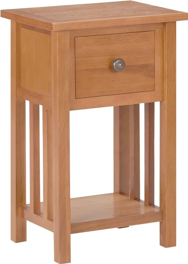 Tavolo da giornale in rovere massiccio con cassetto 35x27x55 cm
