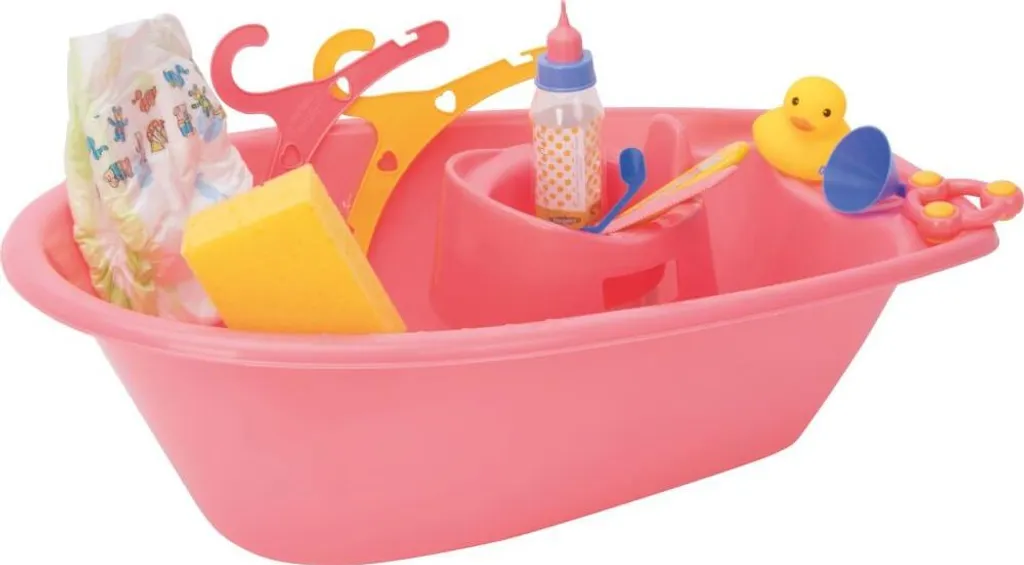 Baignoire de poupée 50cm avec accessoires de soin pour baigner son poupon