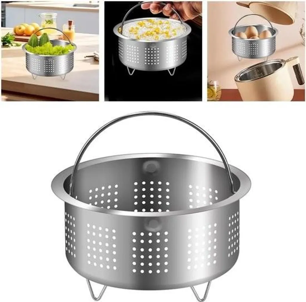 Insert à vapeur inox 13,8 cm durable, panier perforé haute résistance - 2